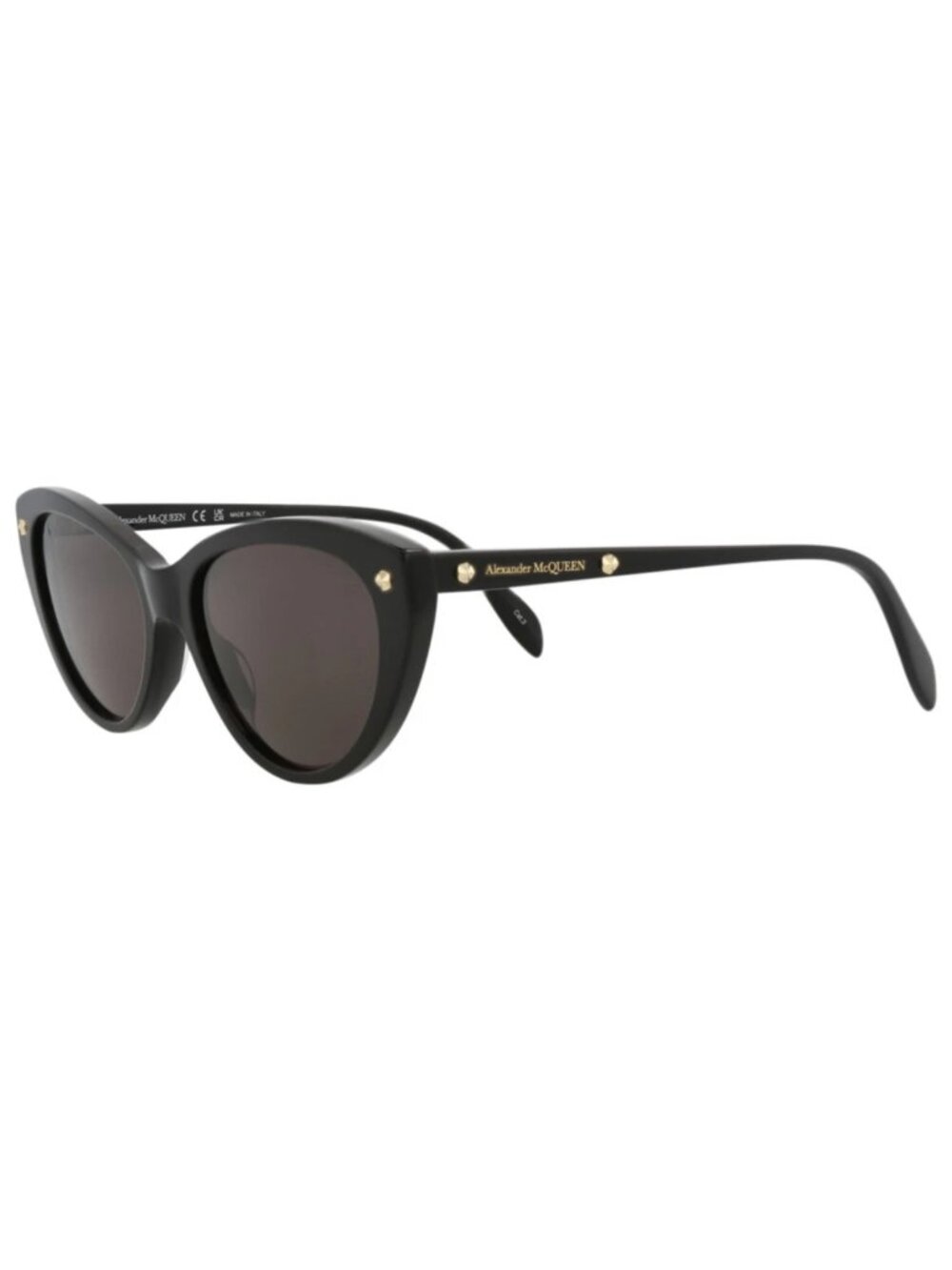 New Alexander McQueen Women's Sunglasses Cat Eye Acetate Frame Black Black Grey